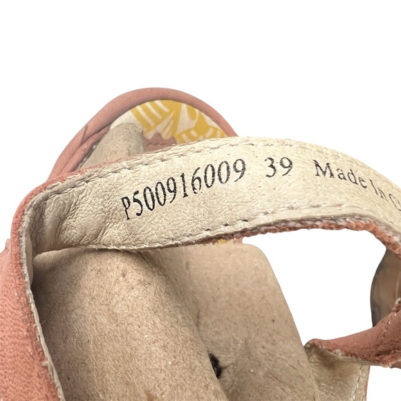 Fly London Shoes Sandals Sz 39 US 8 - 8.5 Ankle Strap Wedge Peep Toe Lace Pink - Picture 9 of 9